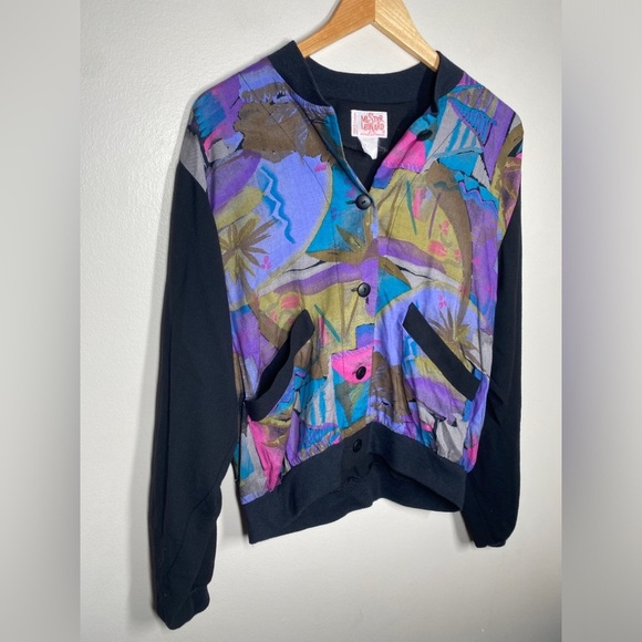 Vintage 80s/90s Made in Canada Mister Leonard Button Up Art Style Cardigan - Picture 3 of 5